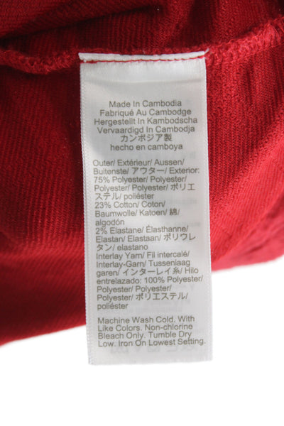 J Crew Womens Red Argyle Mock Neck Pullover Sweater Long Sleeve Size M