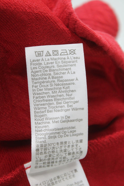 J Crew Womens Red Argyle Mock Neck Pullover Sweater Long Sleeve Size M