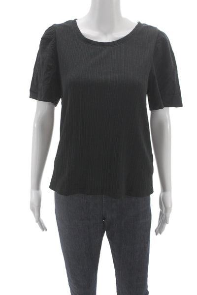 Madewell Womens Black Scoop Neck Short Sleeve Basic T-Shirt Size S