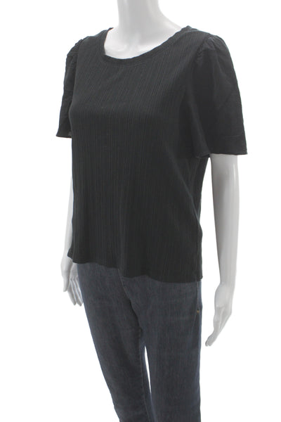 Madewell Womens Black Scoop Neck Short Sleeve Basic T-Shirt Size S