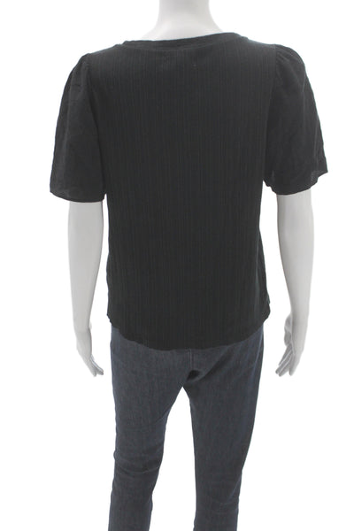Madewell Womens Black Scoop Neck Short Sleeve Basic T-Shirt Size S