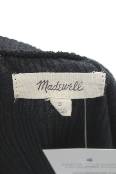 Madewell Womens Black Scoop Neck Short Sleeve Basic T-Shirt Size S