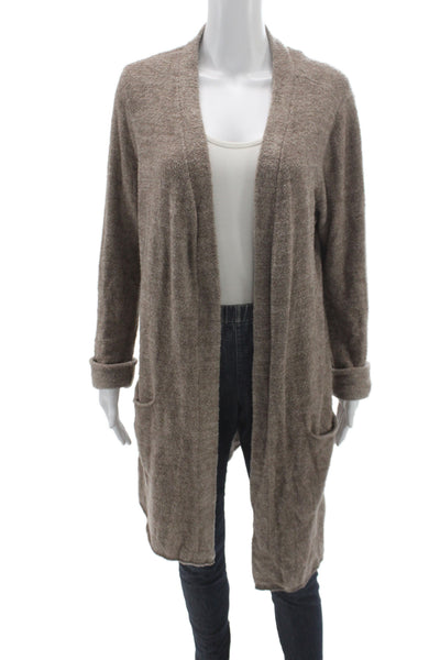 Barefoot Dreams® Womens Brown V-Neck Cardigan Long Sleeve Cozy Size L