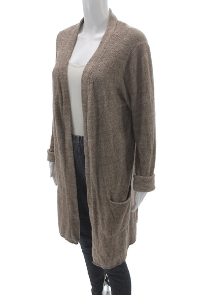 Barefoot Dreams® Womens Brown V-Neck Cardigan Long Sleeve Cozy Size L