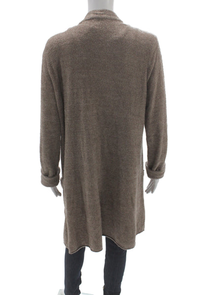 Barefoot Dreams® Womens Brown V-Neck Cardigan Long Sleeve Cozy Size L