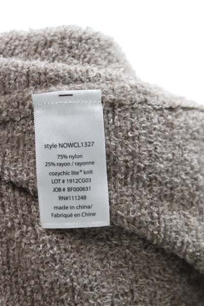 Barefoot Dreams® Womens Brown V-Neck Cardigan Long Sleeve Cozy Size L