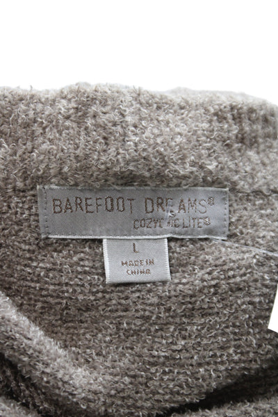 Barefoot Dreams® Womens Brown V-Neck Cardigan Long Sleeve Cozy Size L