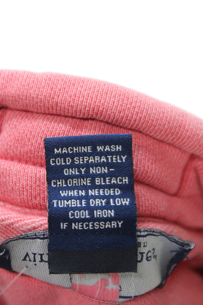 Vineyard Vines Womens Pink Collared Cotton Zip Sweatshirt Long Sleeve Size M