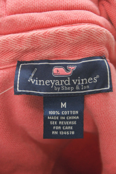 Vineyard Vines Womens Pink Collared Cotton Zip Sweatshirt Long Sleeve Size M