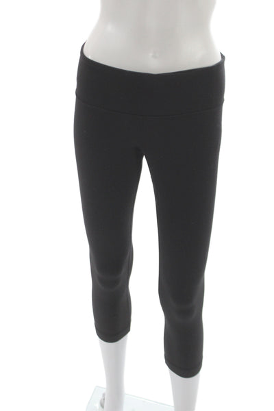 Lululemon Women Black Capri Leggings Nylon Pull On Size 8