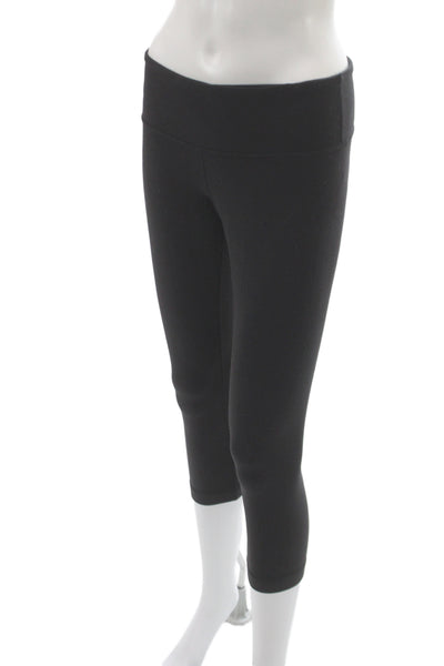 Lululemon Women Black Capri Leggings Nylon Pull On Size 8