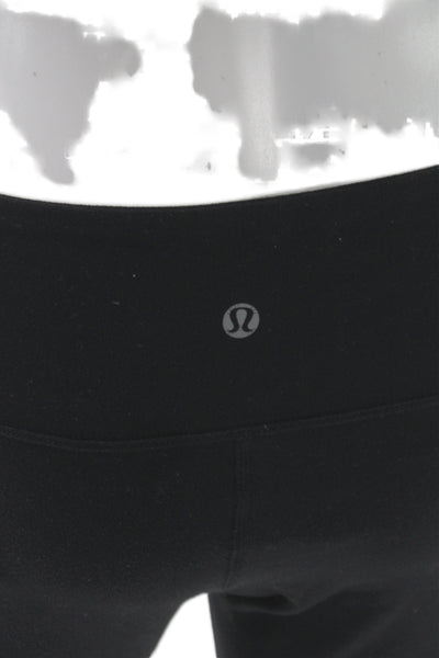Lululemon Women Black Capri Leggings Nylon Pull On Size 8