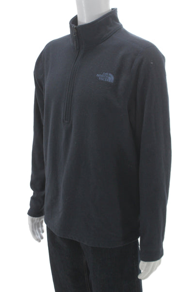 The North Face Mens Pullover Sweatshirt Black Zip Mock Neck Size L