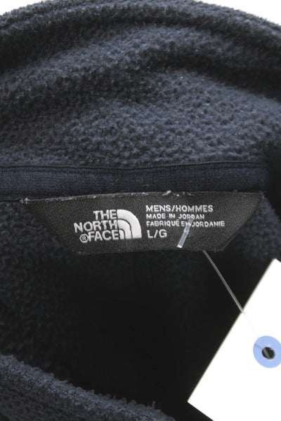 The North Face Mens Pullover Sweatshirt Black Zip Mock Neck Size L