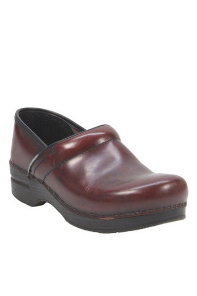 Dansko Womens Leather Slip On Block Heels Clogs Shoes Dark Brown Size 10