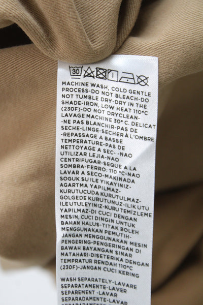 Ermenegildo Zegna Mens Chino Pants Brown Button 98% Cotton Size 35