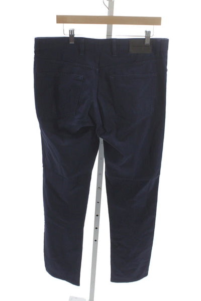 Ermenegildo Zegna Mens Blue Chino Pants 98% Cotton Button Size 35