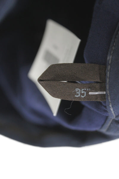 Ermenegildo Zegna Mens Blue Chino Pants 98% Cotton Button Size 35