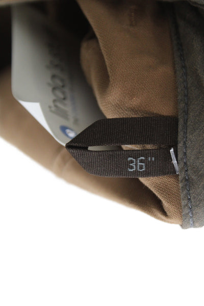 Ermenegildo Zegna Mens Brown Chino Pants 98% Cotton Button Fly Size 36