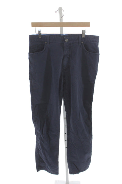 Ermenegildo Zegna Mens Chinos Blue 98% Cotton Button Fly Size 36