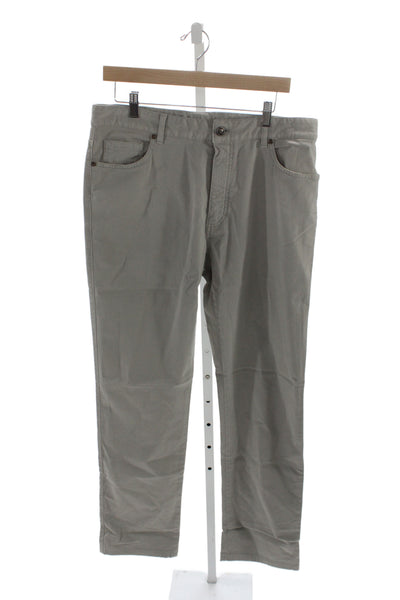 Ermenegildo Zegna Mens Chino Pants Gray 98% Cotton Size 36