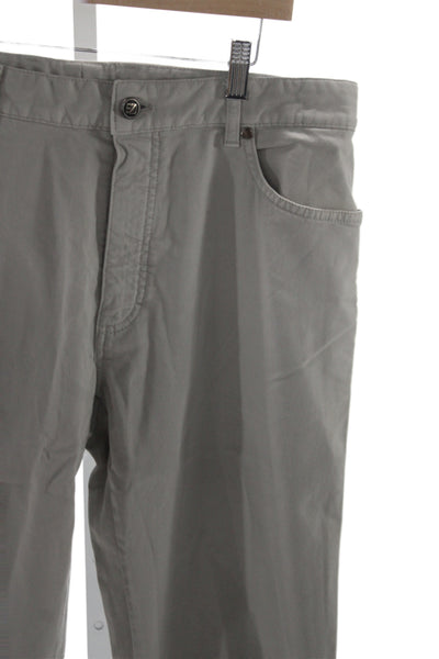 Ermenegildo Zegna Mens Chino Pants Gray 98% Cotton Size 36