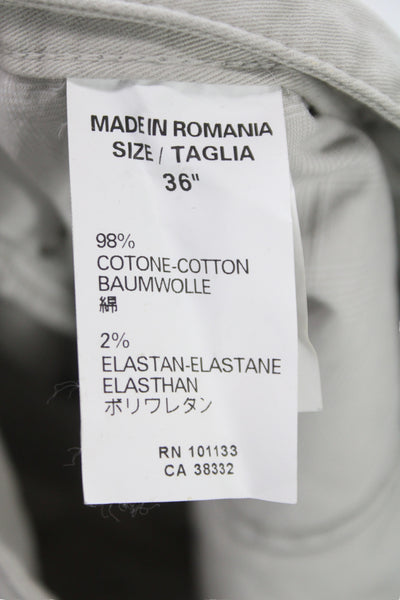 Ermenegildo Zegna Mens Chino Pants Gray 98% Cotton Size 36