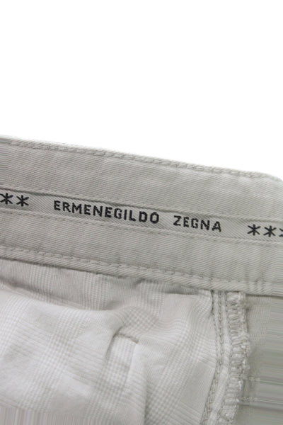 Ermenegildo Zegna Mens Chino Pants Gray 98% Cotton Size 36