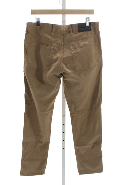 Ermenegildo Zegna Mens Chino Pants Brown Button 98% Cotton Size 35