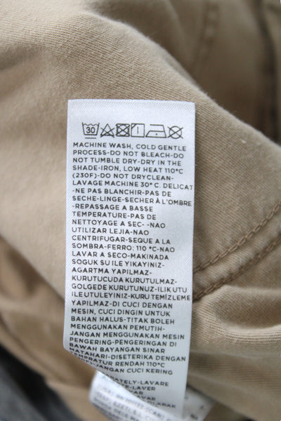 Ermenegildo Zegna Mens Chino Pants Brown Button 98% Cotton Size 35