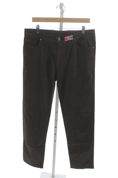 Ermenegildo Zegna Mens Brown Chino Pants 98% Cotton Size 35