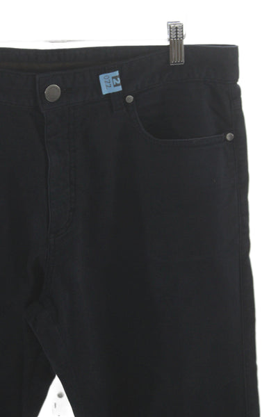 Ermenegildo Zegna Mens Chino Pants Black Cotton Button Fly Size 35