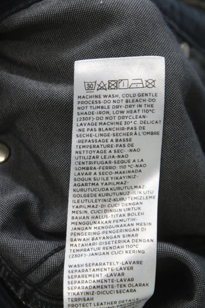 Ermenegildo Zegna Mens Chino Pants Black Cotton Button Fly Size 35