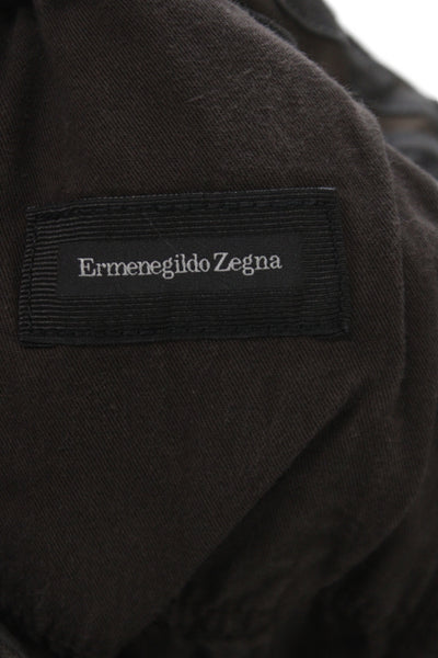 Ermenegildo Zegna Men Chino Pants Brown 98% Cotton Size 35