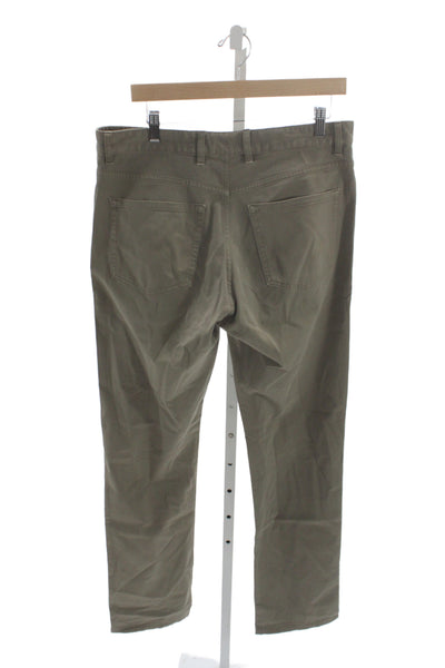 Ermenegildo Zegna Men Green Chino Pants 98% Cotton Size 36