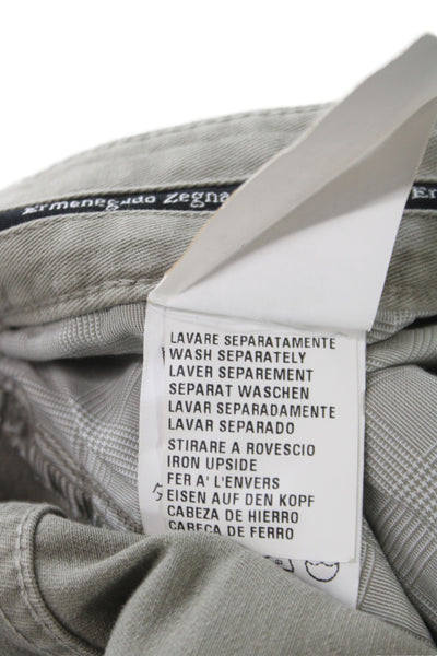 Ermenegildo Zegna Men Green Chino Pants 98% Cotton Size 36