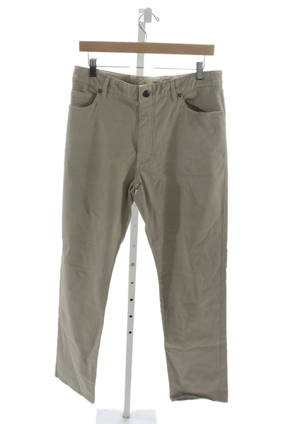 Ermenegildo Zegna Mens Chino Pants Beige Button 98% Cotton Size 36