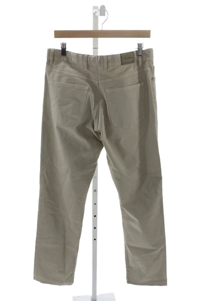 Ermenegildo Zegna Mens Chino Pants Beige Button 98% Cotton Size 36