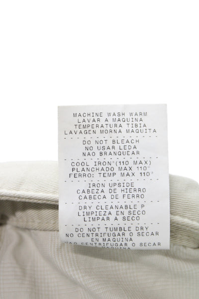 Ermenegildo Zegna Mens Chino Pants Beige Button 98% Cotton Size 36