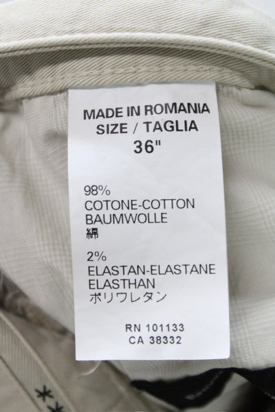 Ermenegildo Zegna Mens Chino Pants Beige Button 98% Cotton Size 36