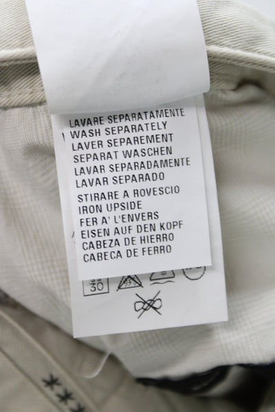 Ermenegildo Zegna Mens Chino Pants Beige Button 98% Cotton Size 36