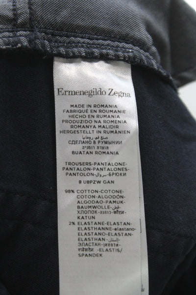 Ermenegildo Zegna Mens Black Chino Pants 98% Cotton Size 35