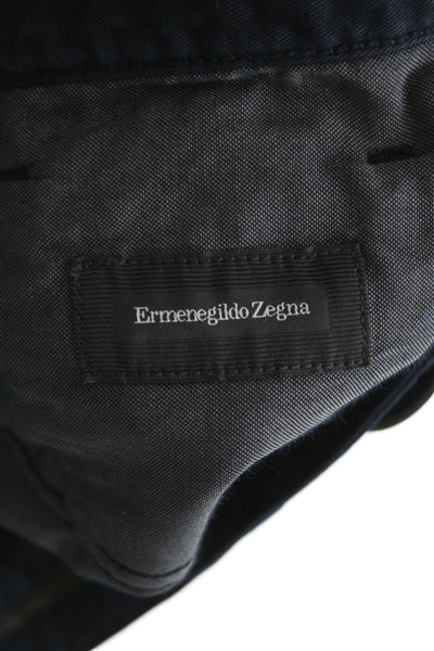 Ermenegildo Zegna Mens Black Chino Pants 98% Cotton Size 35
