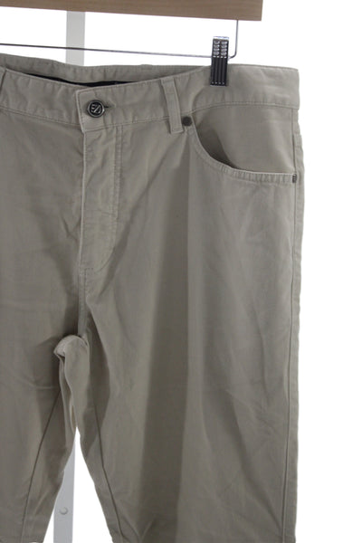 Ermenegildo Zegna Mens Beige Chino Pants 98% Cotton Button Size 35
