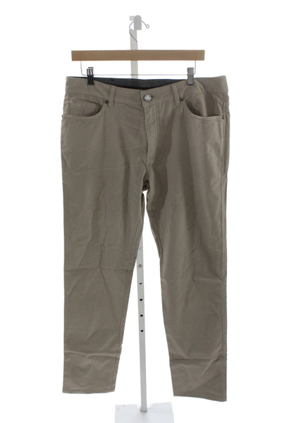 Ermenegildo Zegna Mens Chino Pants Beige 98% Cotton Inseam 34 Size 35