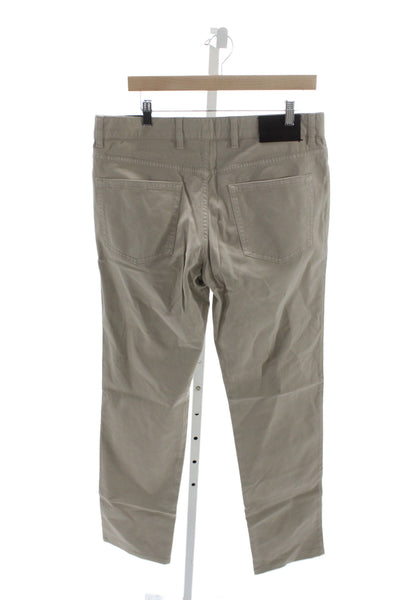 Ermenegildo Zegna Mens Chino Pants Beige 98% Cotton Inseam 34 Size 35