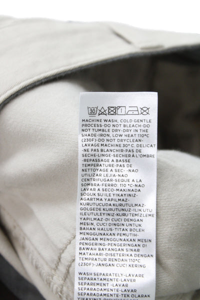Ermenegildo Zegna Mens Chino Pants Beige 98% Cotton Inseam 34 Size 35