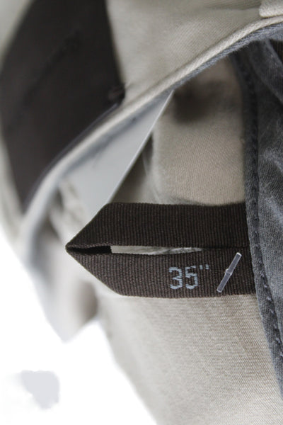Ermenegildo Zegna Mens Chino Pants Beige 98% Cotton Inseam 34 Size 35