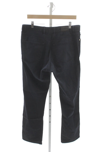 Ermenegildo Zegna Mens Black Chino Pants Cotton Button Size 34