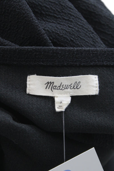 Madewell Womens Black Square Neck Bell Sleeve Pullover Blouse Size XS